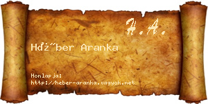 Héber Aranka névjegykártya